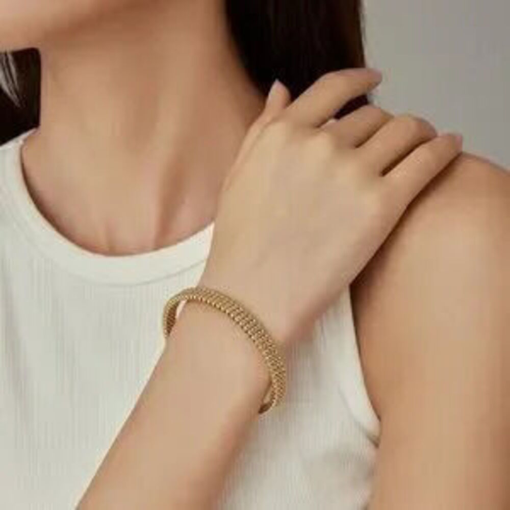 Gold Stainless Steel Cuff Bangle Bracelet